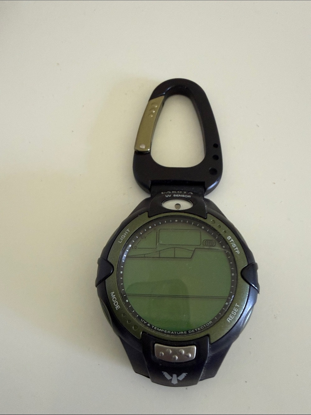 Digital Clip-On Thermometer Watch - Black/Green